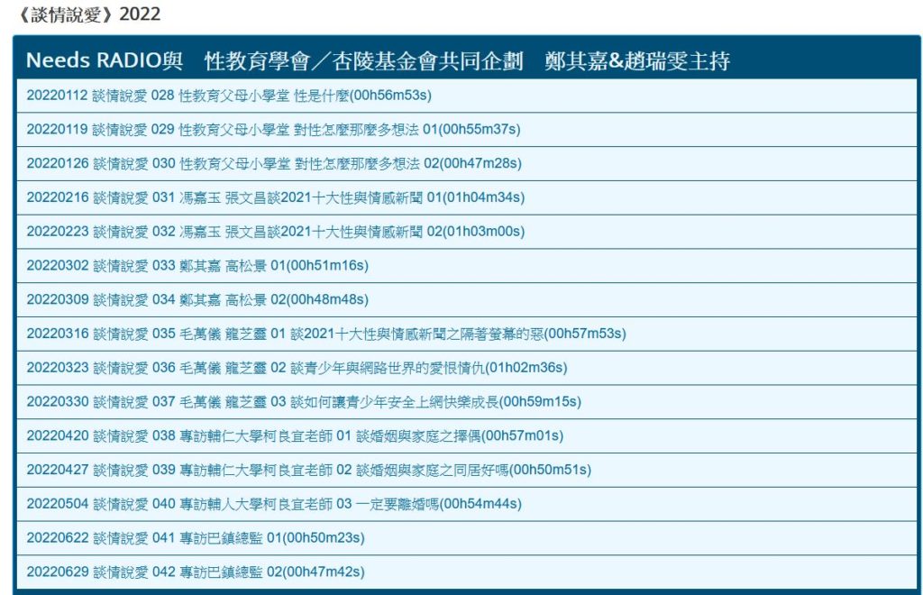 needs RADIO《談情說愛》